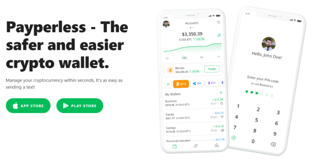 Payperless crypto wallet